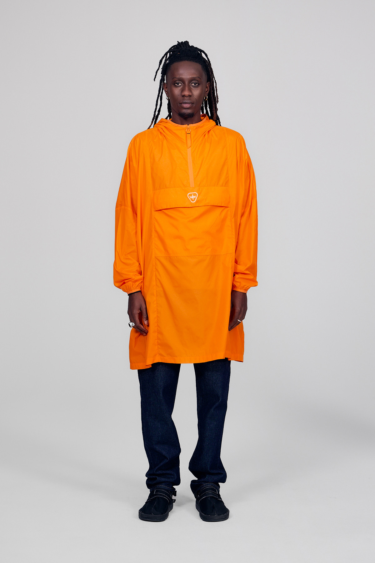 Anorak coupe-vent de poche en nylon fin Titi Orange