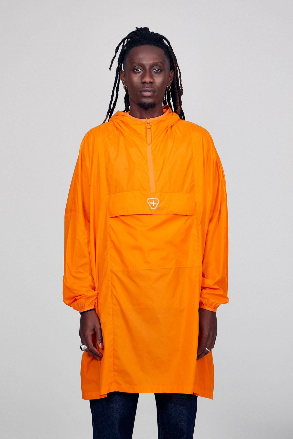 Anorak coupe-vent de poche en nylon fin Titi Orange